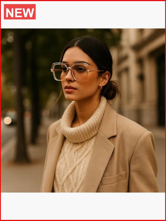 Retro Square Oversized Pilot Sunglasses for Women and Men UV400 Protection main image 4